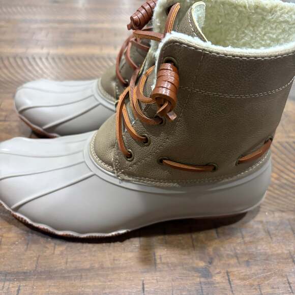 SEVEN7 SPEYSIDE DUCK BOOT FAUX LEATHER COMBAT & LACE-UP BOOTS 10M